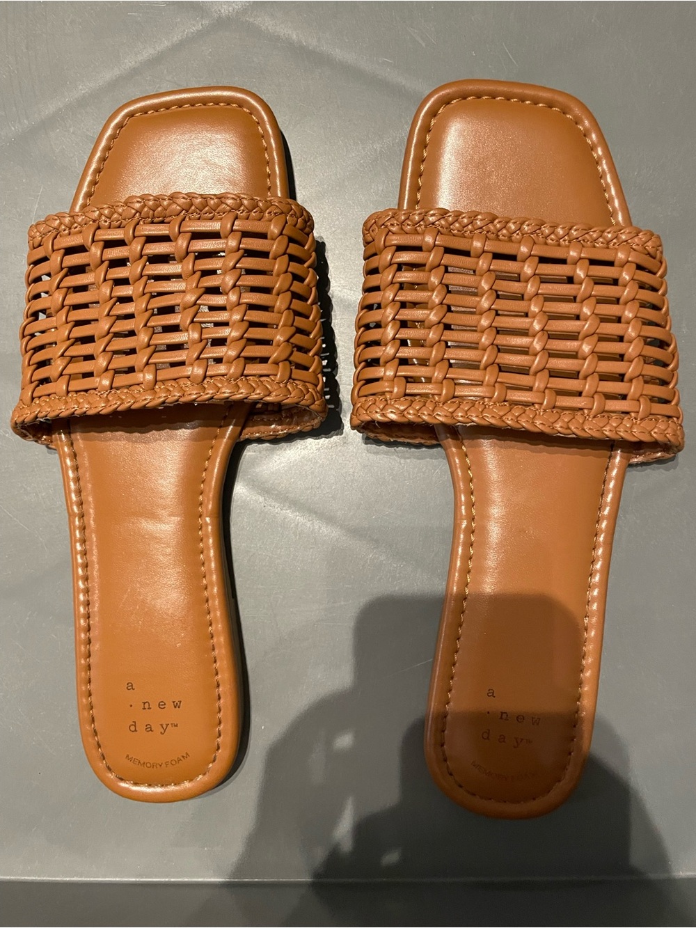 A New Day Women's Asha Sandals with Memory Foam Insole Brown Size 9 Pre-Owned